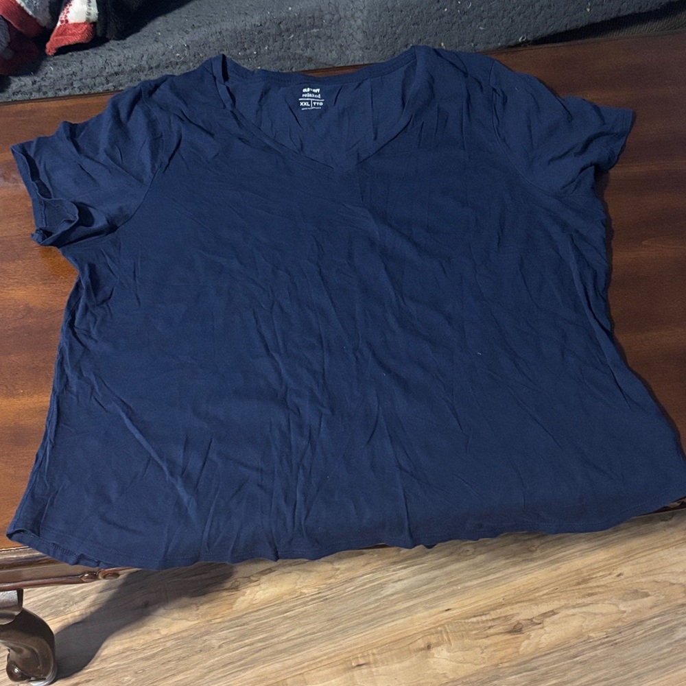 Old Navy Deep Blue V-Neck Short Sleeve Tee